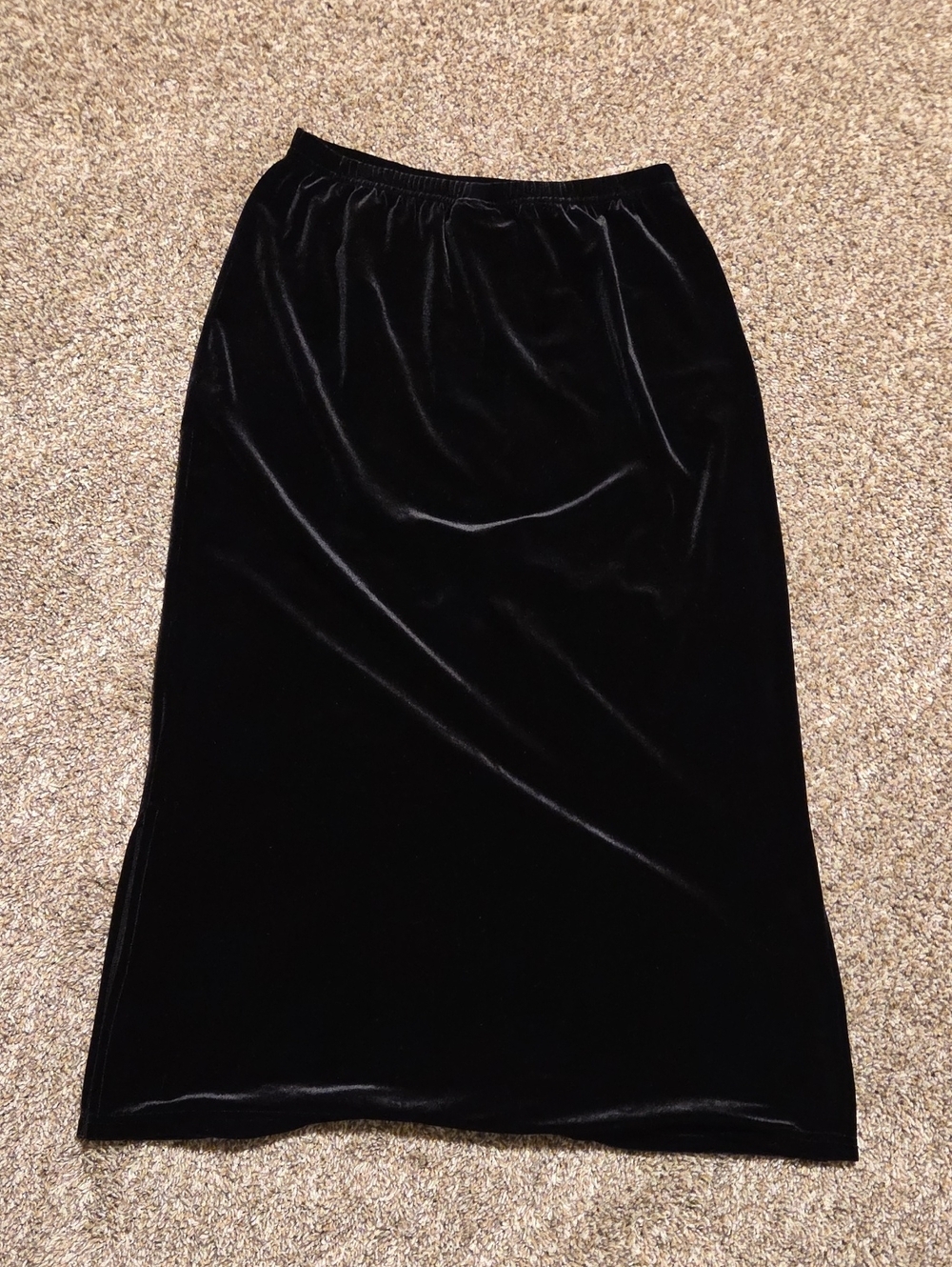 Vintage NOTATIONS Black Velvet Maxi Skirt